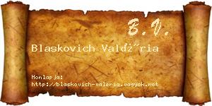 Blaskovich Valéria névjegykártya